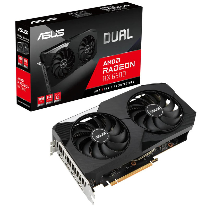 Asus Dual Radeon RX 6600 8GB GDDR6 Graphics Card - كرت الشاشة